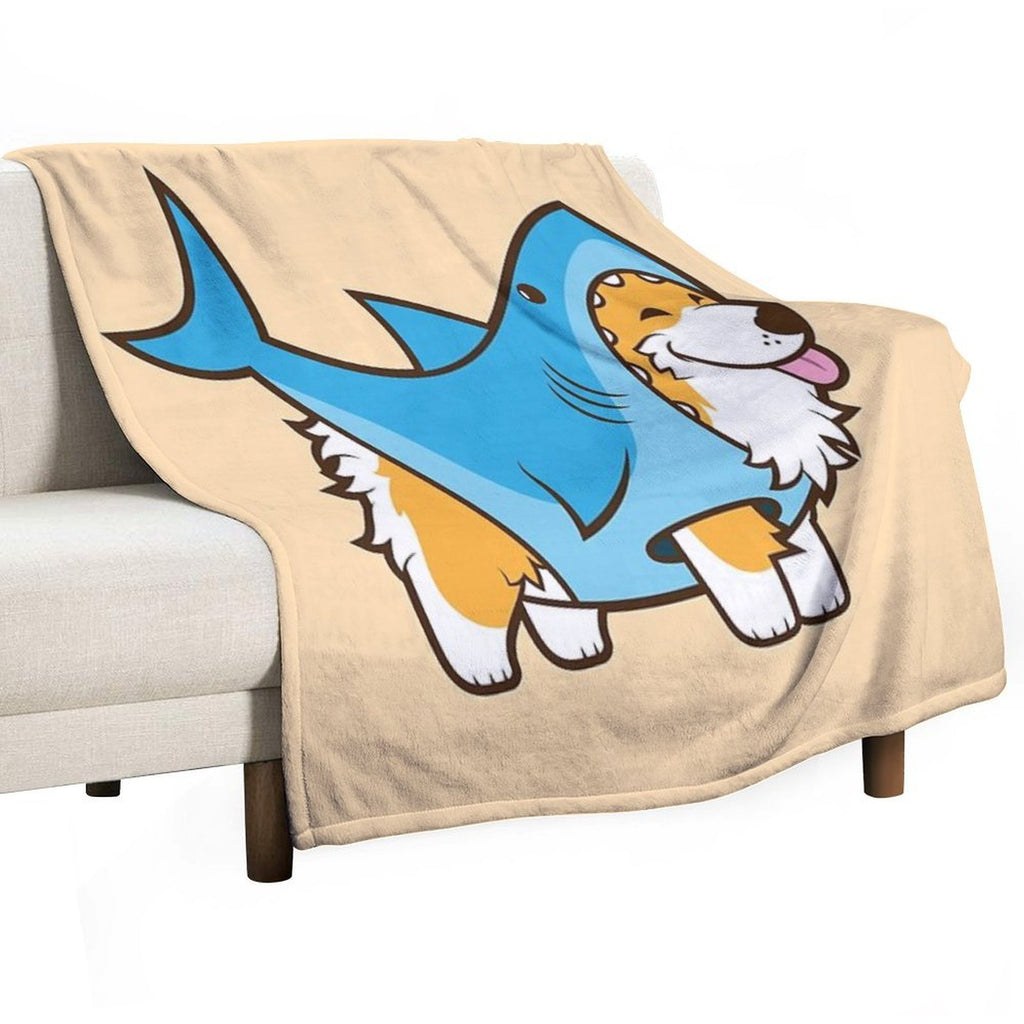 Corgi In A Shark Suit All-season Throw Blanket