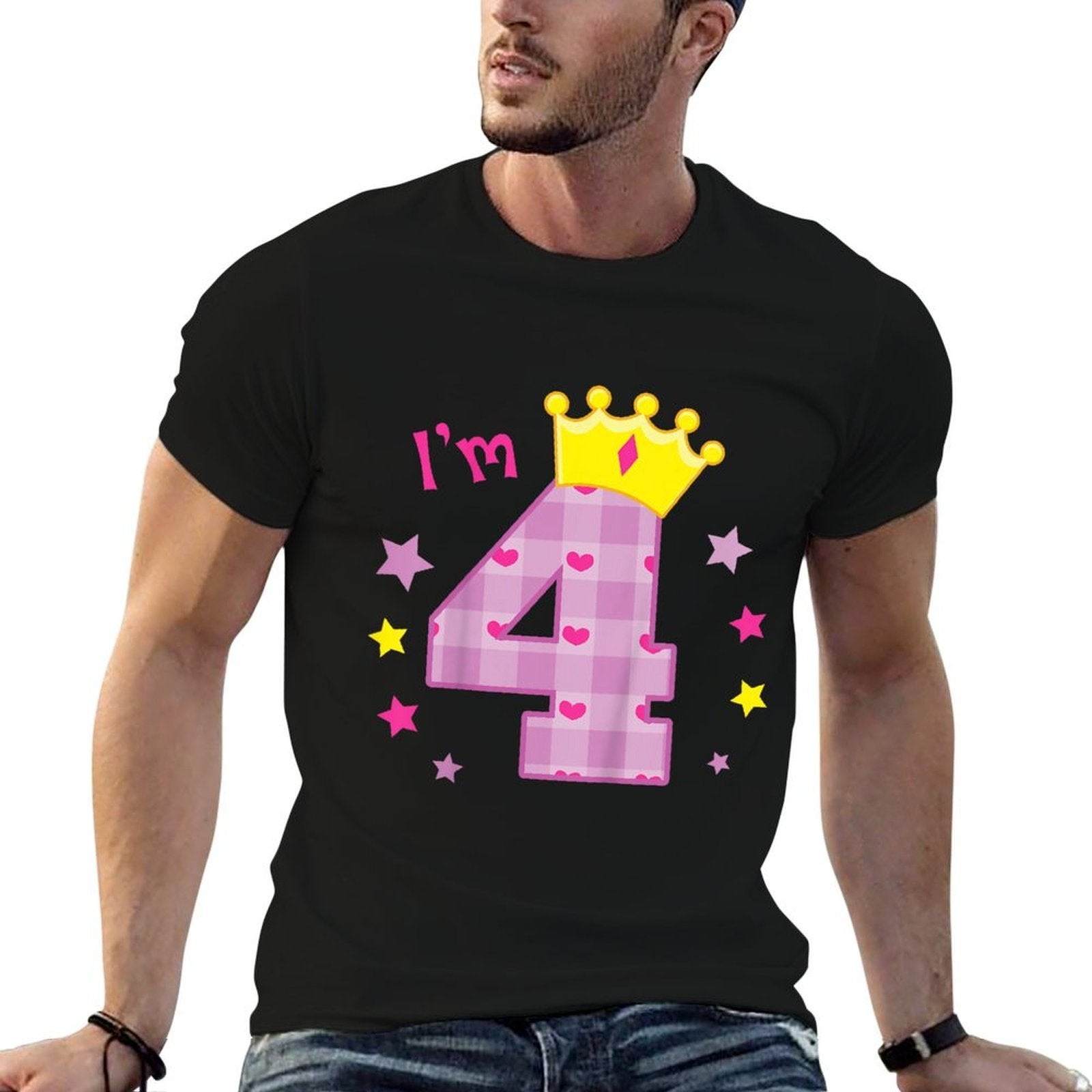 Kids I'm 4 Birthday Four Year Old Gift for Girls Comfortable T-Shirt
