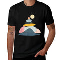 Minimalist Abstract Stacked Shapes Pastel Geometric Art  Relaxed-fit T-Shirt