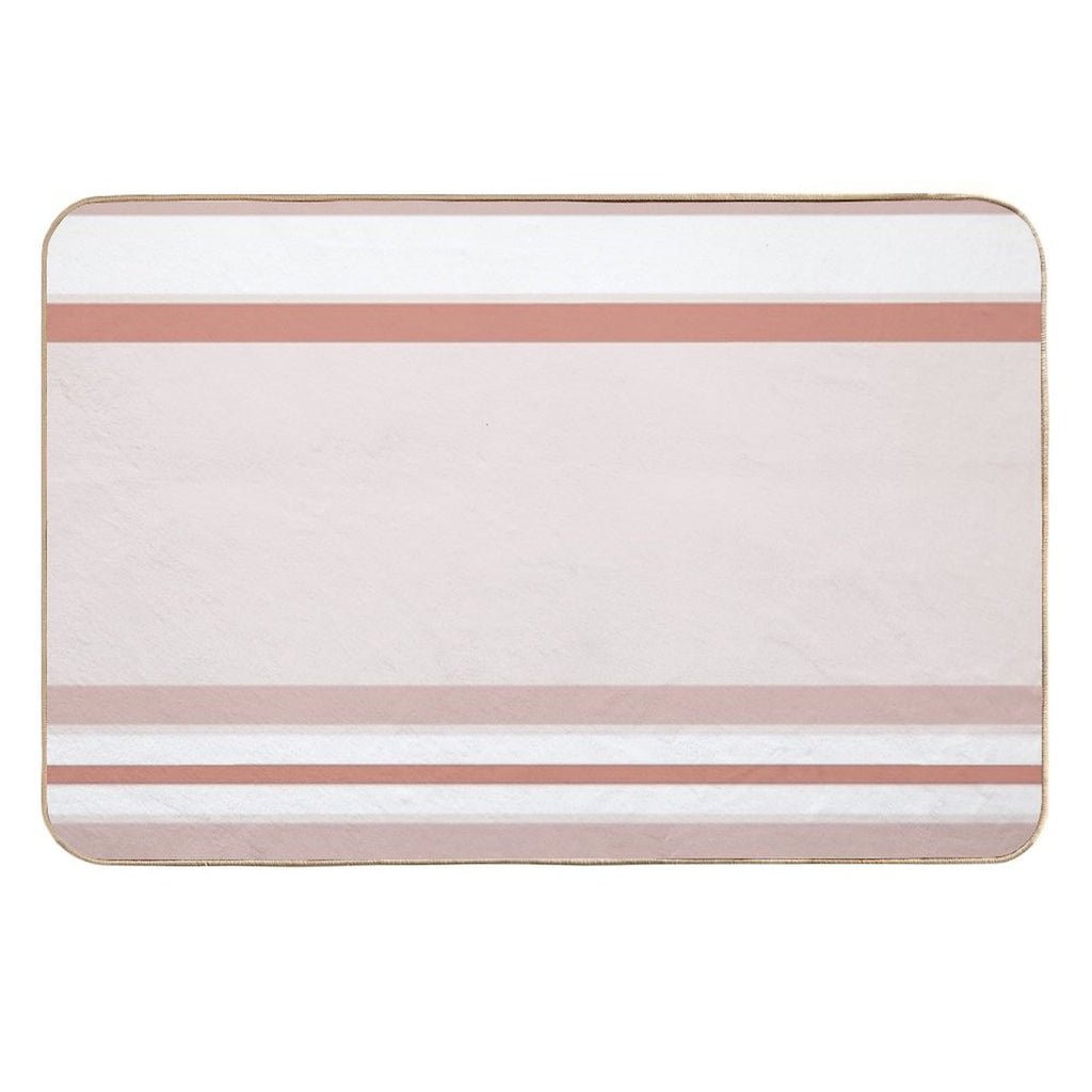 Line Art Neutral Peach  Absorbent Bath Mat