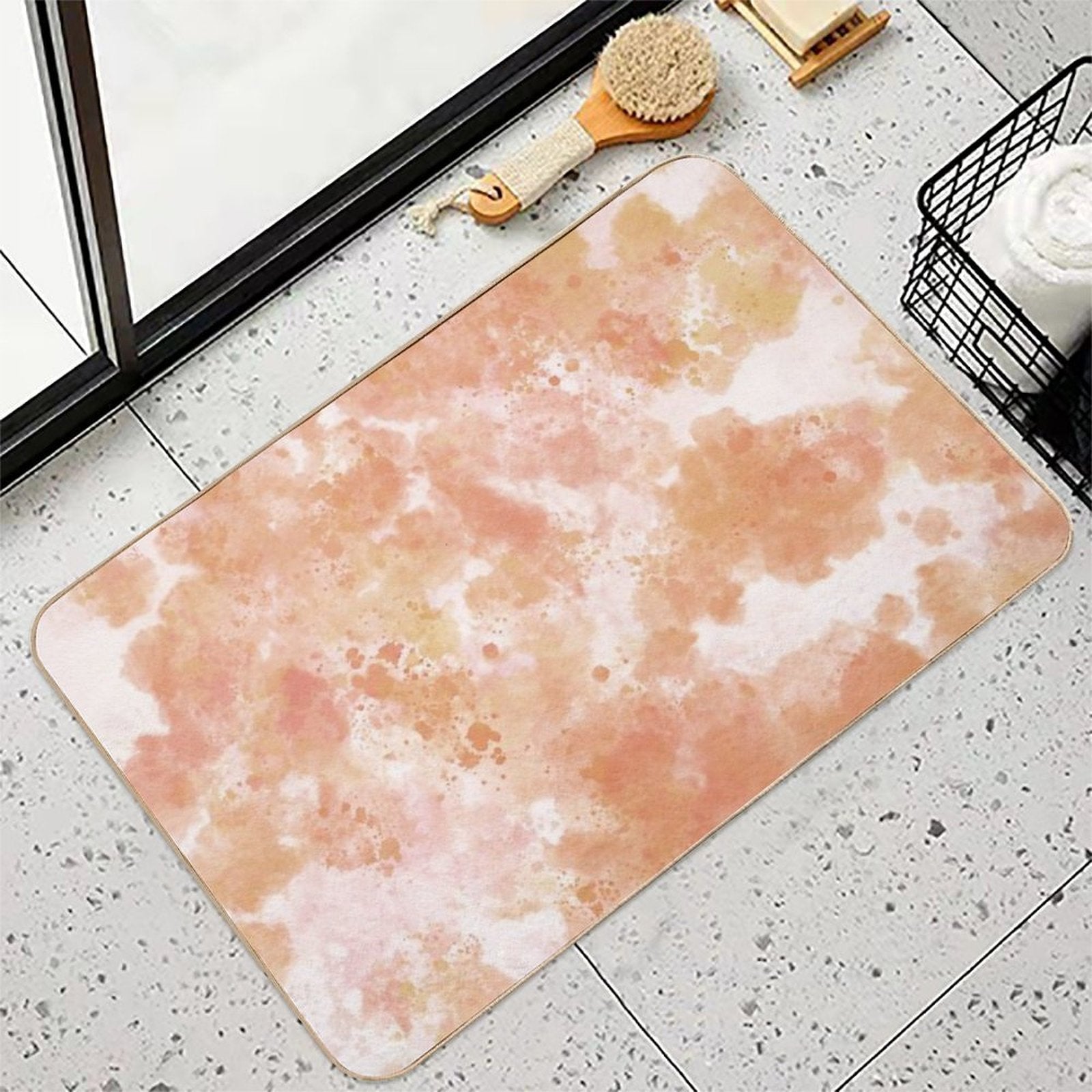 Boho Watercolor  Fade-Resistant Bath Mat