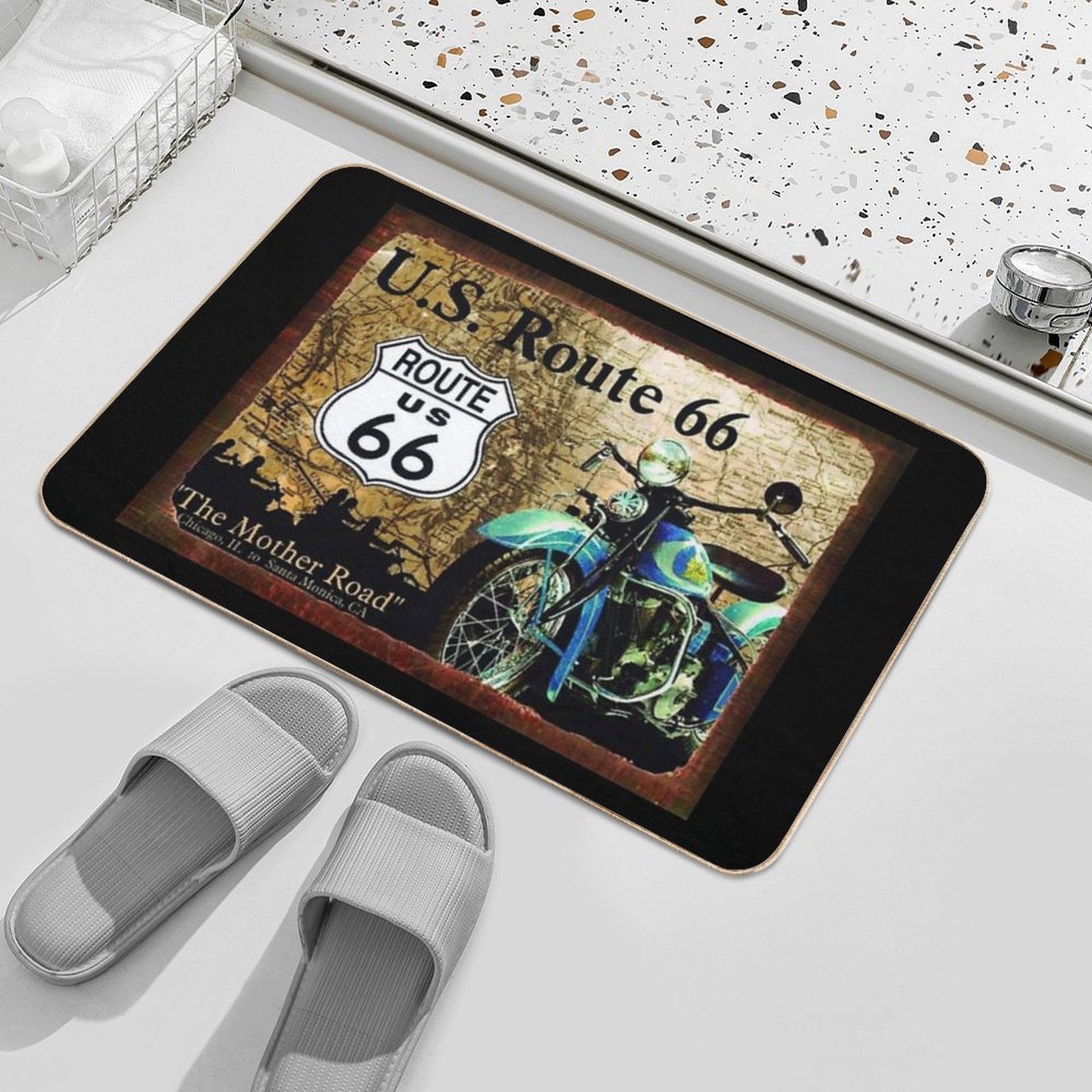 U.S ROUTE 66  Rapid-Drying Bath Mat