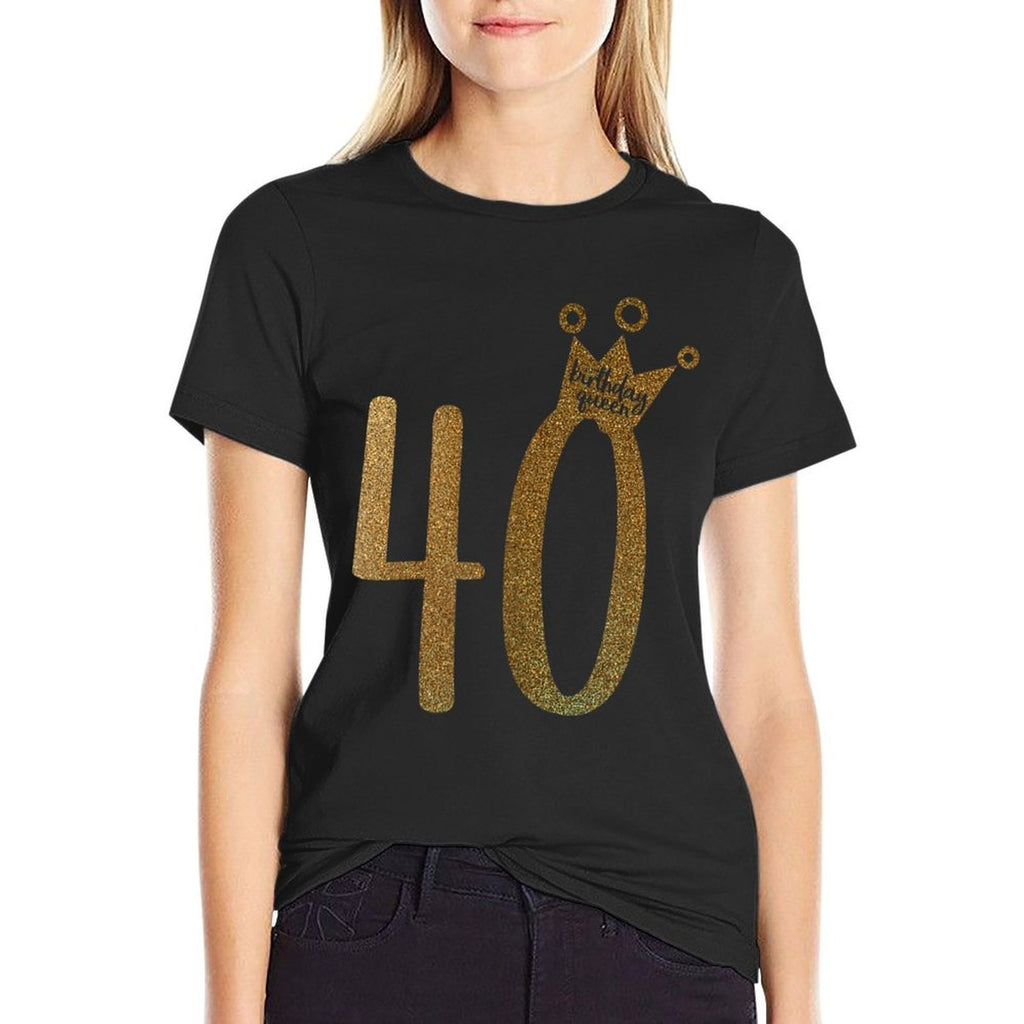 Gold 40th Birthday Birthday Girl  Wrinkle-resistant T-Shirt