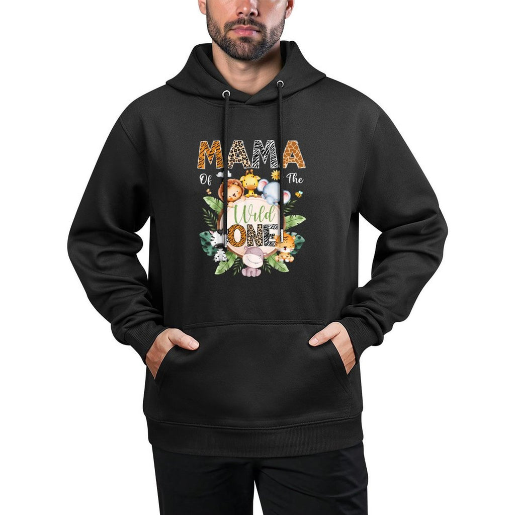 Mama Of The Wild One 1St Birthday Safari Jungle Animal Shrink-Resistant Hoodie