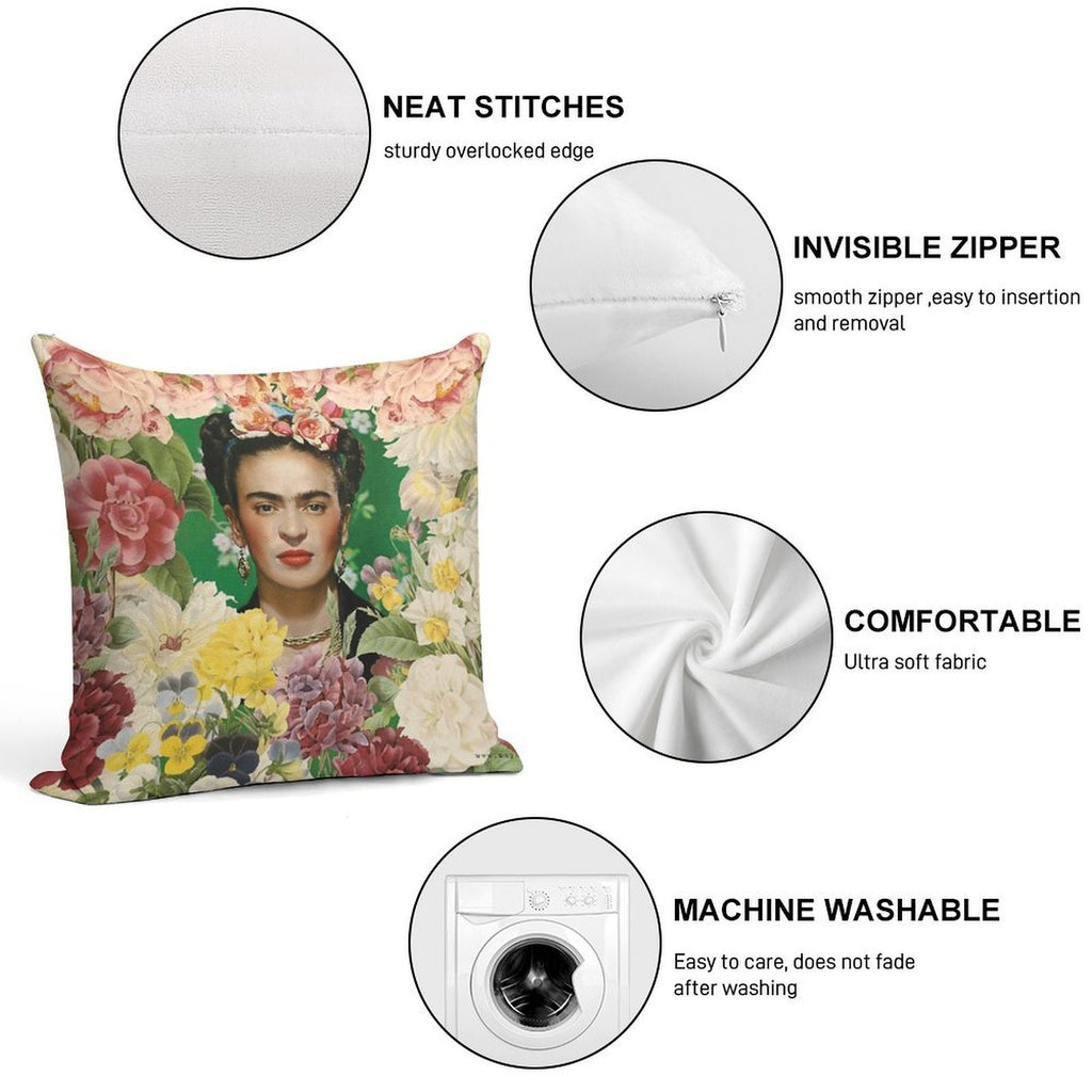 Frida Kahlo IV Soft Fade-Resistant Throw Pillow
