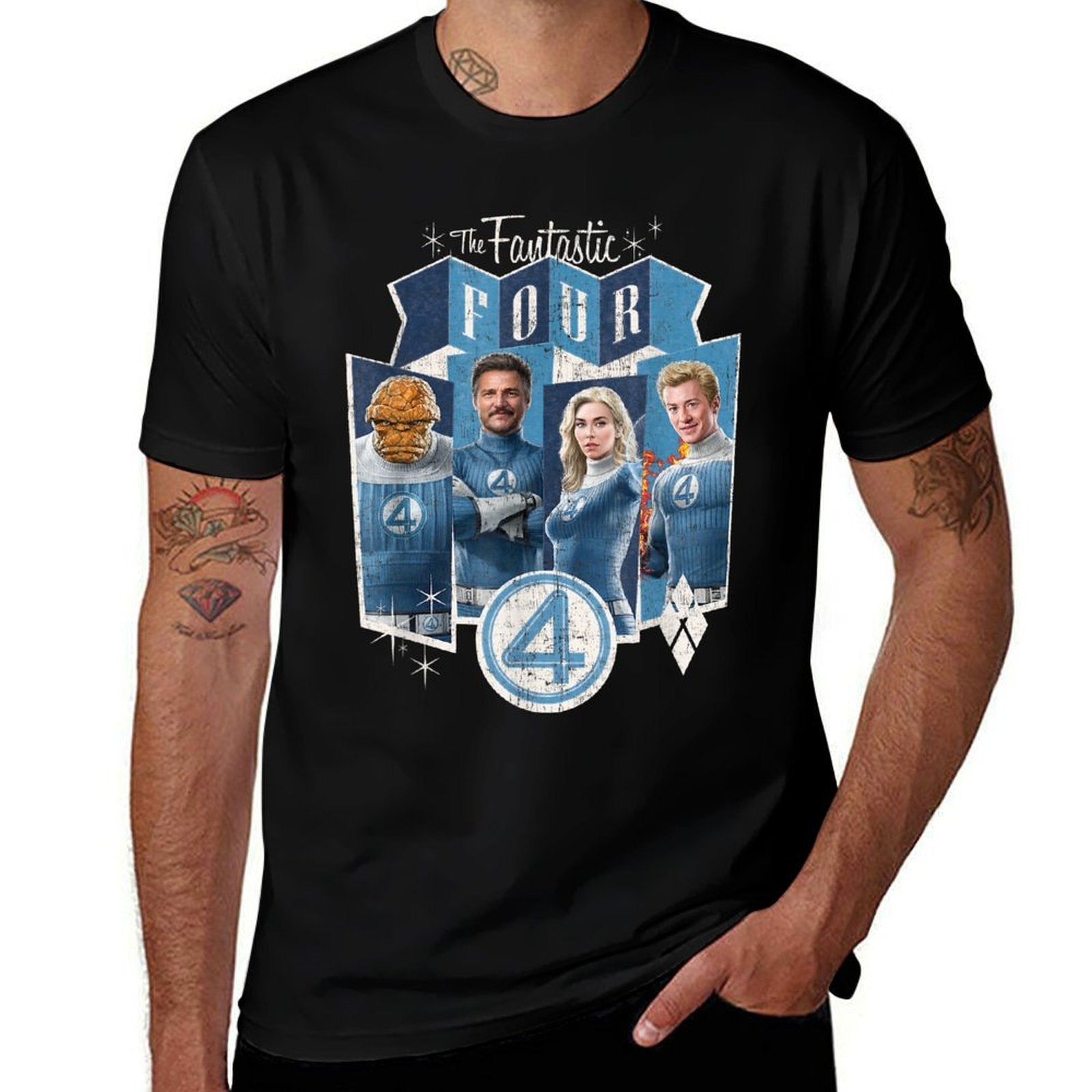 Marvel The Fantastic Four First Steps Vintage Style Team  Versatile T-Shirt