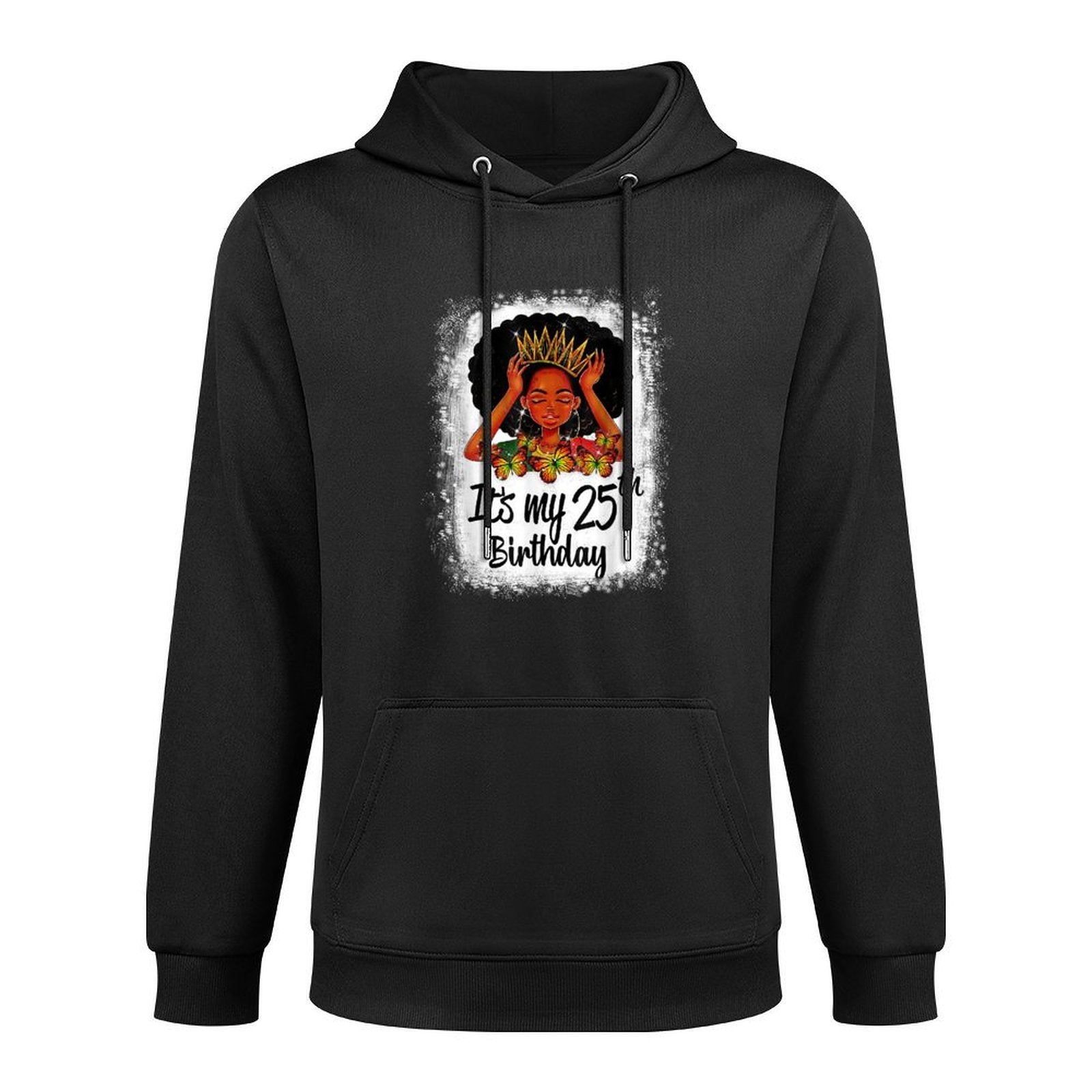 25 Years Old Black Melanin Women Girl It's My 25th Birthday Casual Wear Hoodie