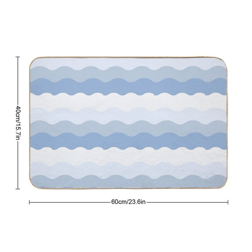 Ocean Waves Pattern  Non-Slip Bath Mat
