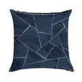 Midnight Navy Blue Ink Silver Geometric Glam #1 #geo #decor #art Soft Luxury Feel Throw Pillow