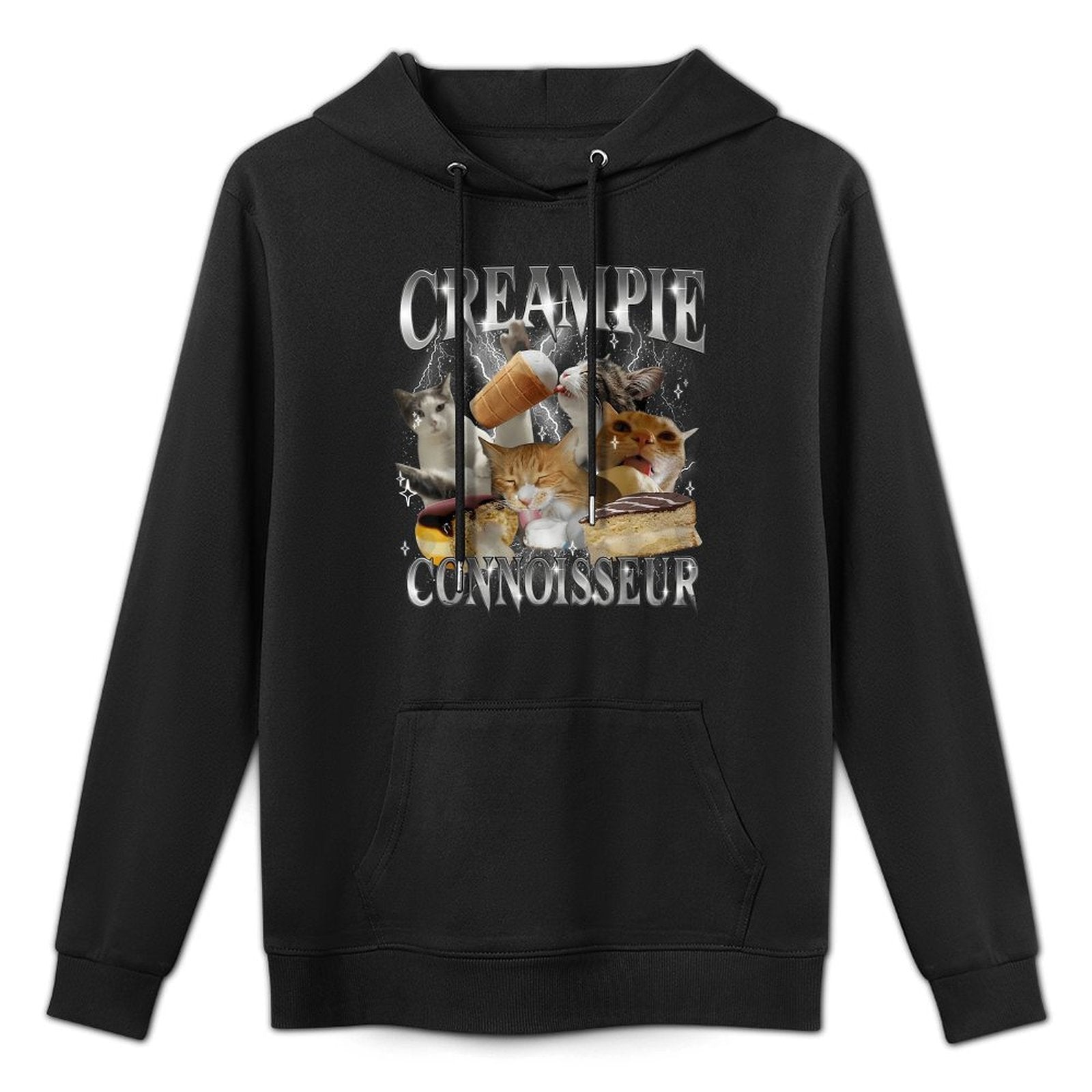 Creampie Connoisseur Funny Cat Meme Inappropriate Adult Relaxed Fit Hoodie
