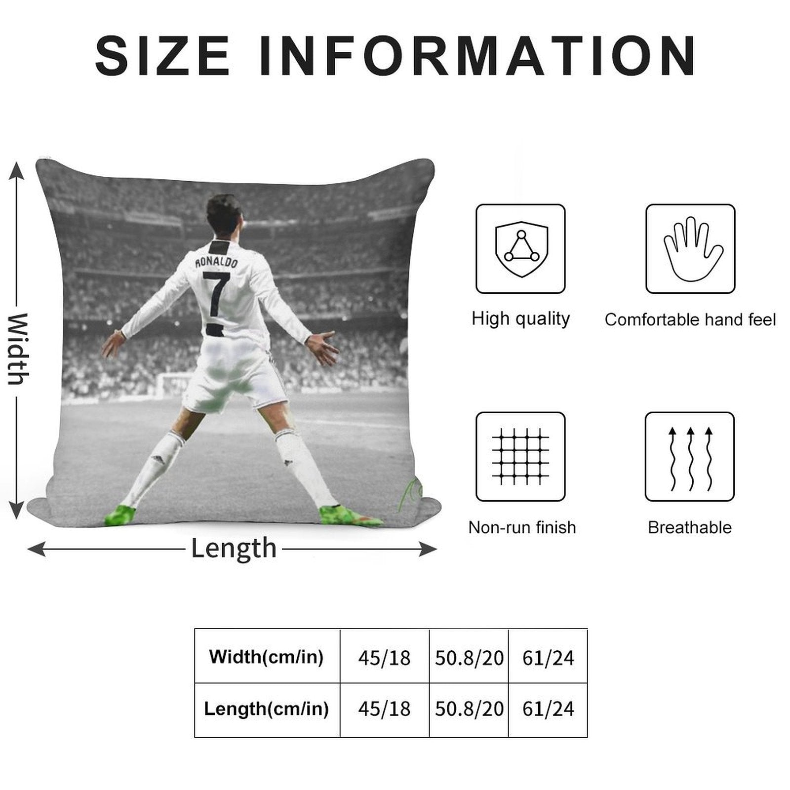 Cristiano Ronaldo Soft Gift Ready Throw Pillow