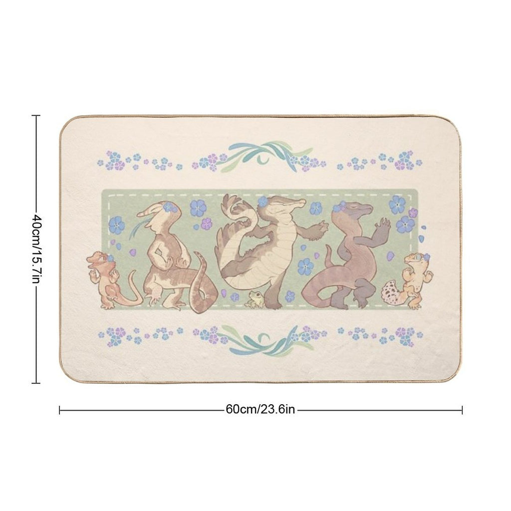 Happy Little Frogs  Easy To Clean Bath Mat