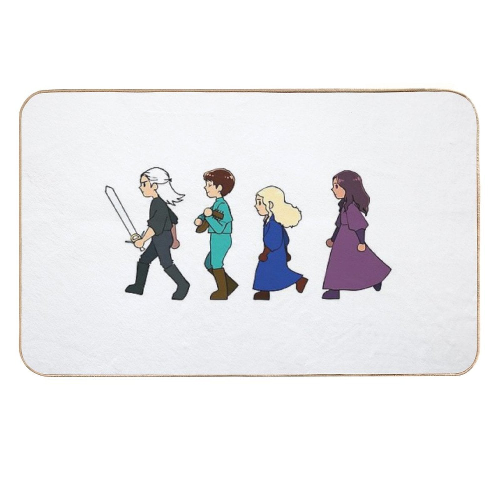 Chibi Witcher Fam  Non-Slip Bath Mat