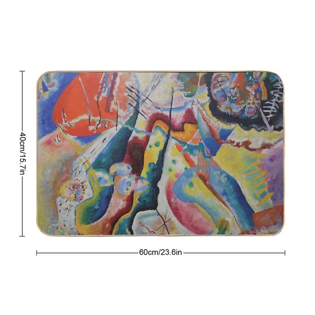 Red Chalkboard, Abstract, Wassily Kandinsky  Toxin-Free Bath Mat