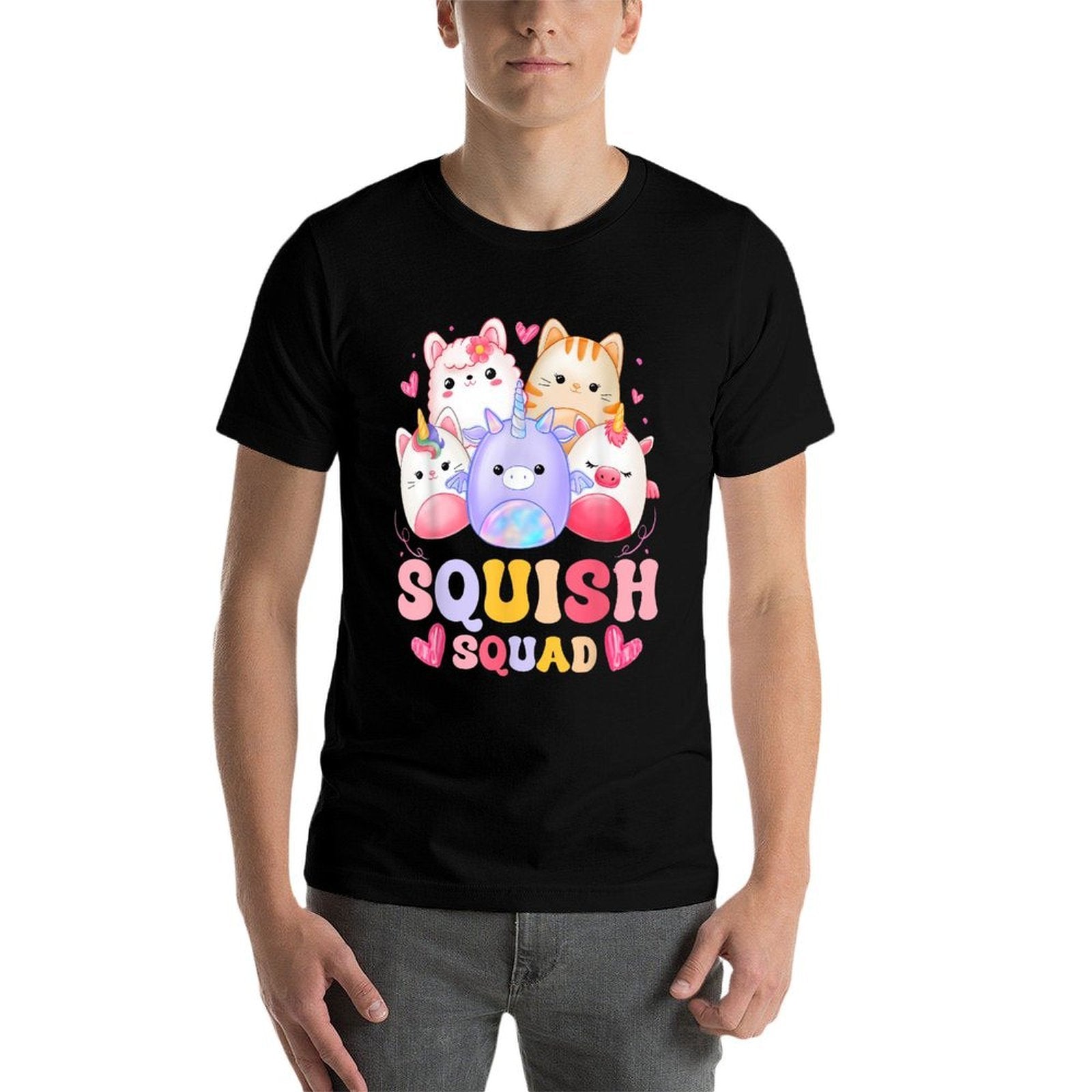 Squish Squad Birthday For Girls Kids Toddlers Groovy  Affordable Price T-Shirt