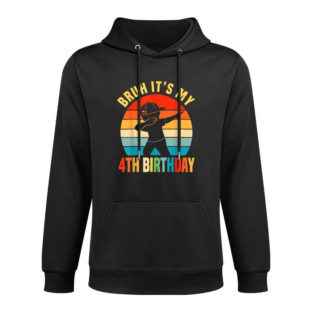 4 Year Old Birthday Dabbing Boy Bruh It's My 4th Birthday Easy Care Hoodie