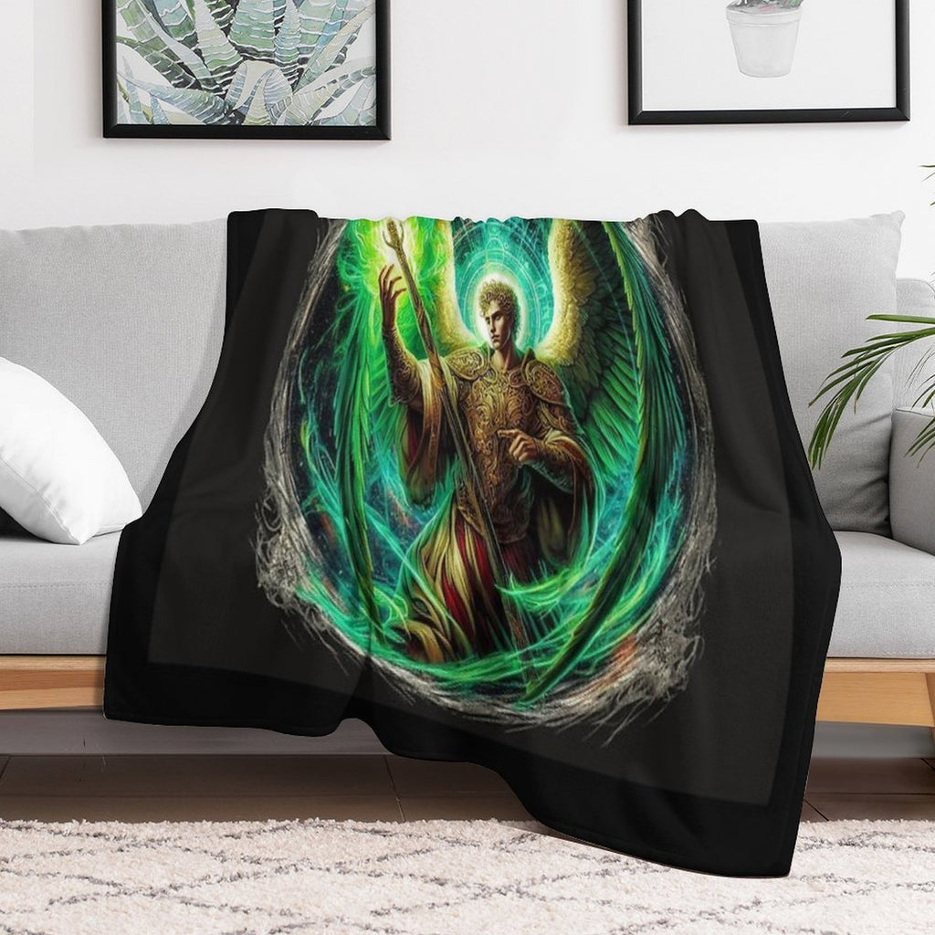 Saint Raphael Archangel -   Angel of Healing - Christmas Gift Travel-friendly Throw Blanket