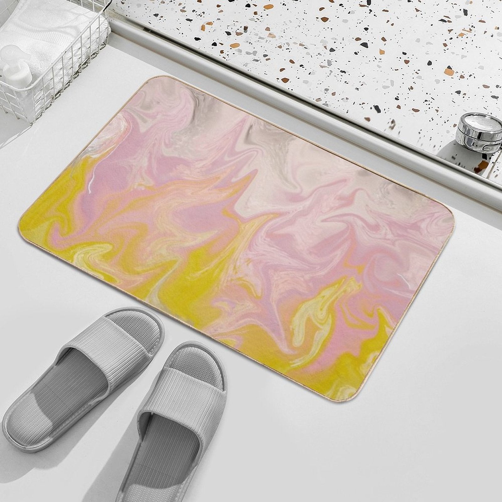 Pastel Fire  Fade-Resistant Bath Mat
