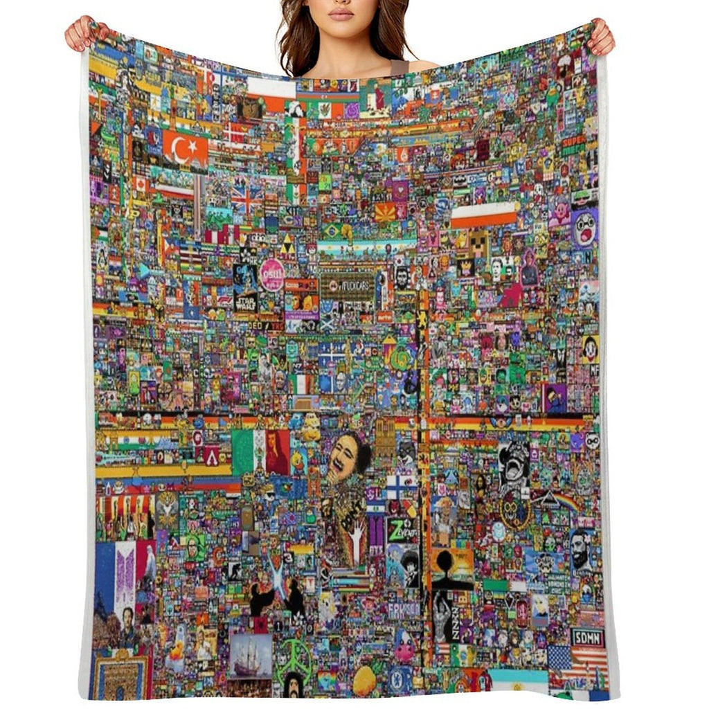 Reddit Place Rplace Sustainable Throw Blanket