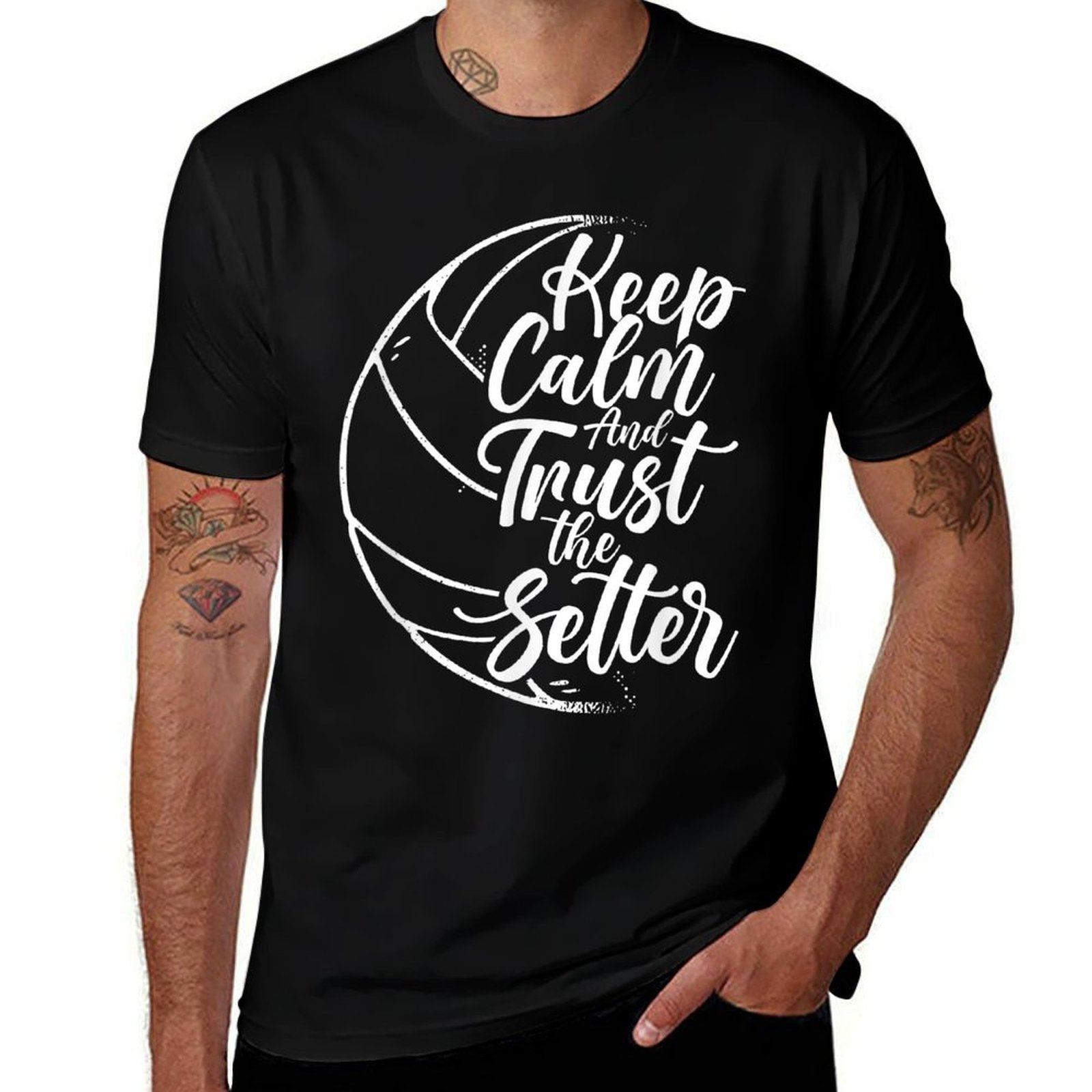Keep Calm And Trust The Setter Player Volleyball Beach for Men Women Girls Kids  Quick-drying T-Shirt