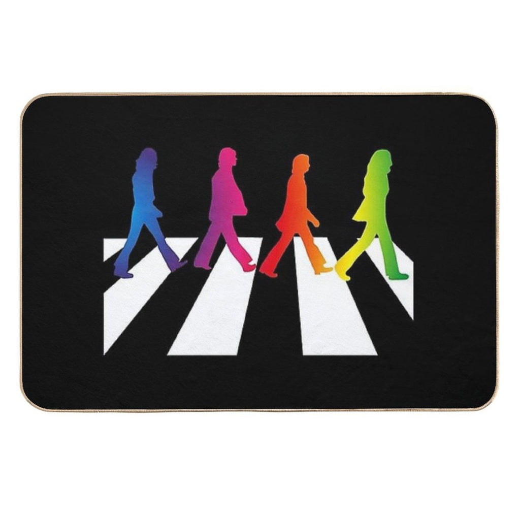 Rainbow Abbey Road Walking Streets  Non-Slip Bath Mat