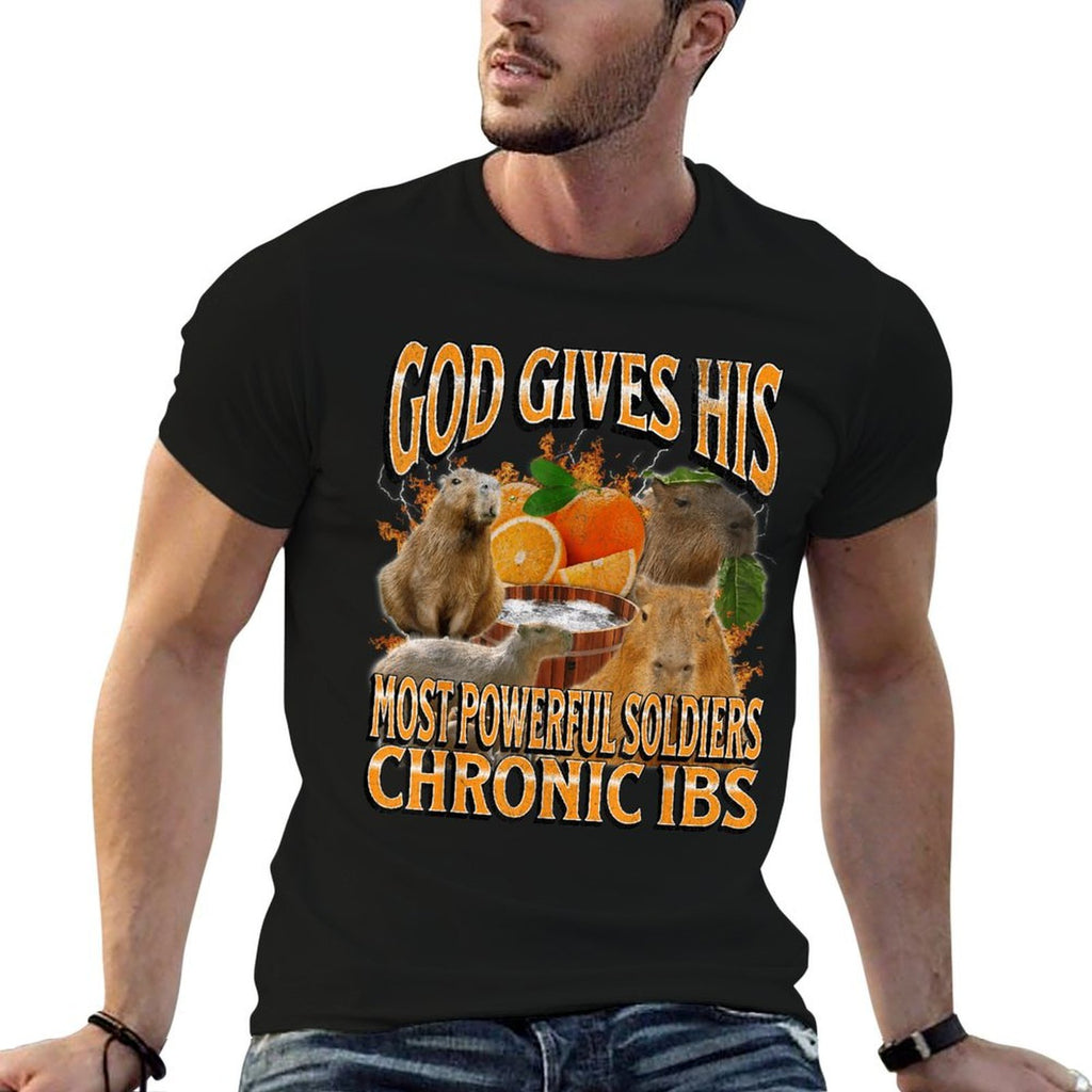 Chronic IBS Funny Capybara Meme Bootleg Y2K Graphic  Graphic-printed T-Shirt
