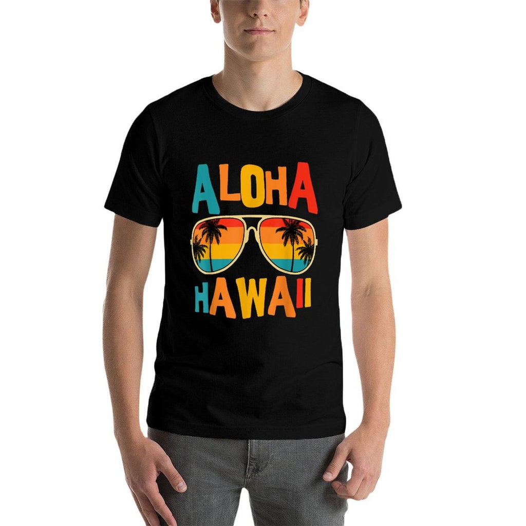Hawaiian Aloha Hawaii  Ribbed Collar T-Shirt