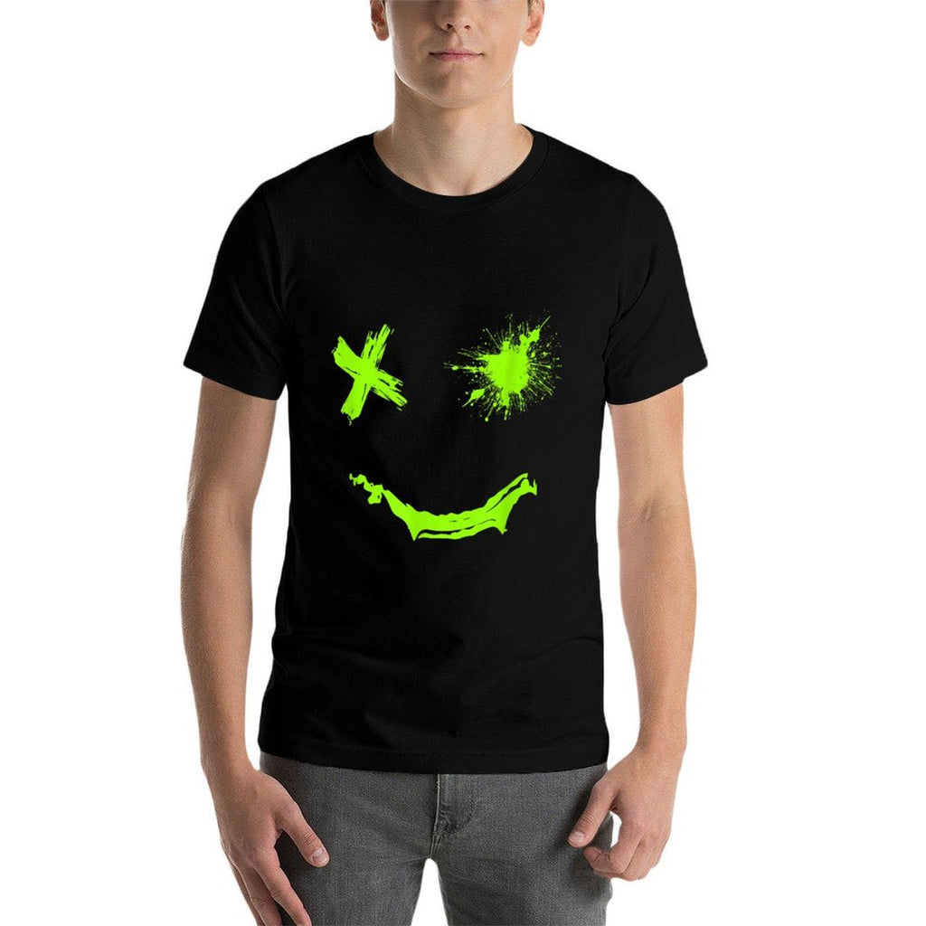 Green Grunge Smile Green Color Graphic  Classic T-Shirt