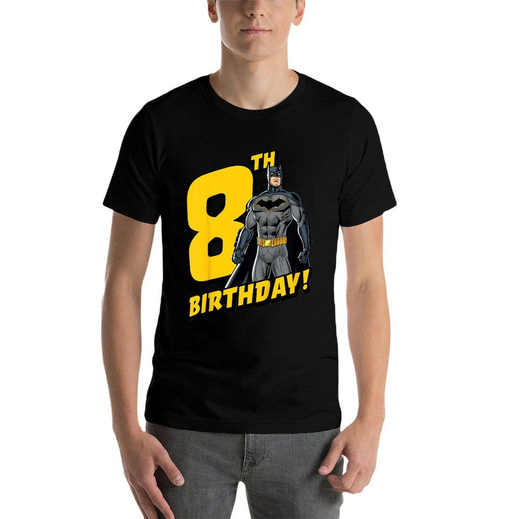 Kids Batman 8th Birthday  Ribbed Collar T-Shirt