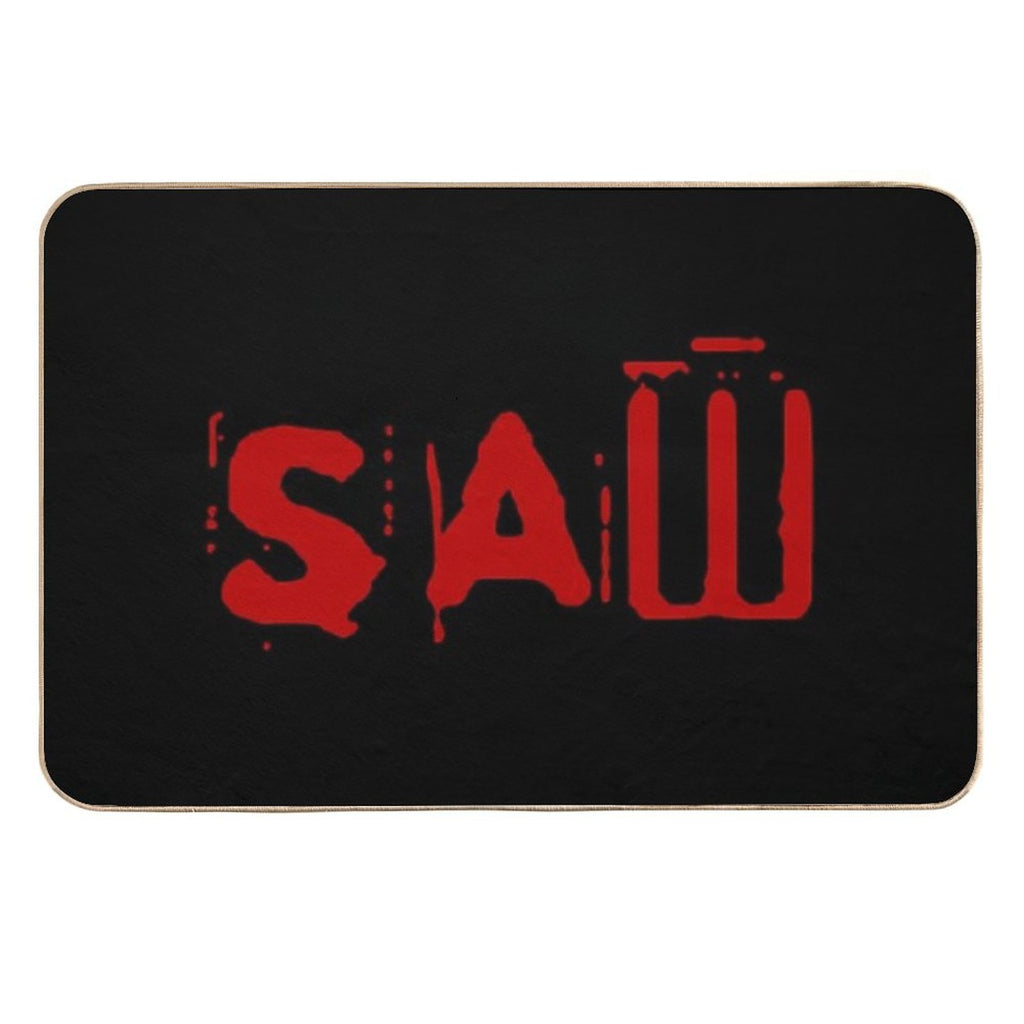 Saw Movie Logo Horror  Repositionable Bath Mat