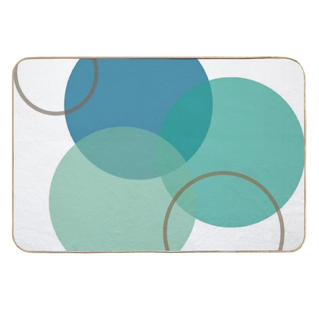 Teal Circles  High-Traffic Bath Mat