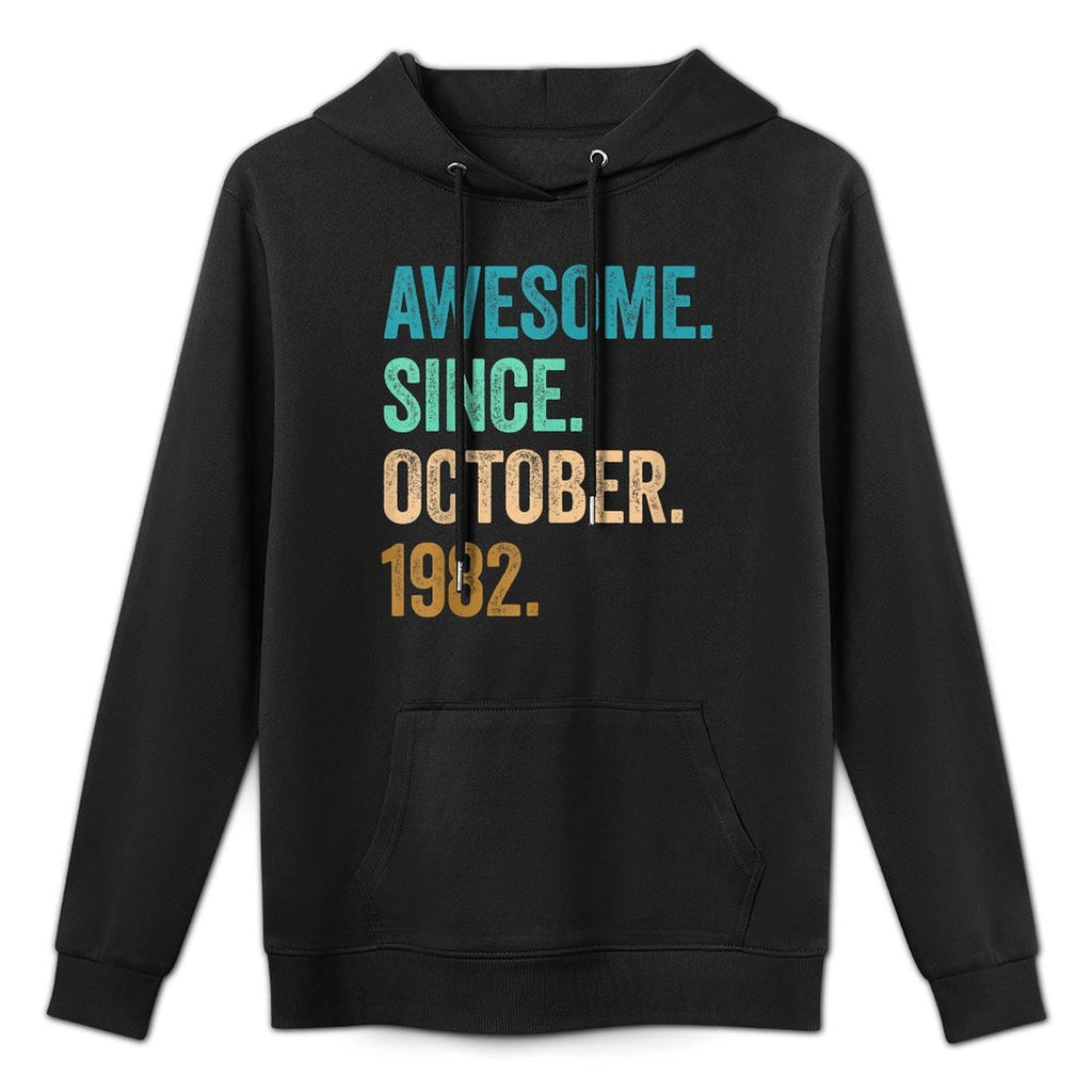 40 Years Old Awesome Since October 1982 40th Birthday Shrink-Resistant Hoodie