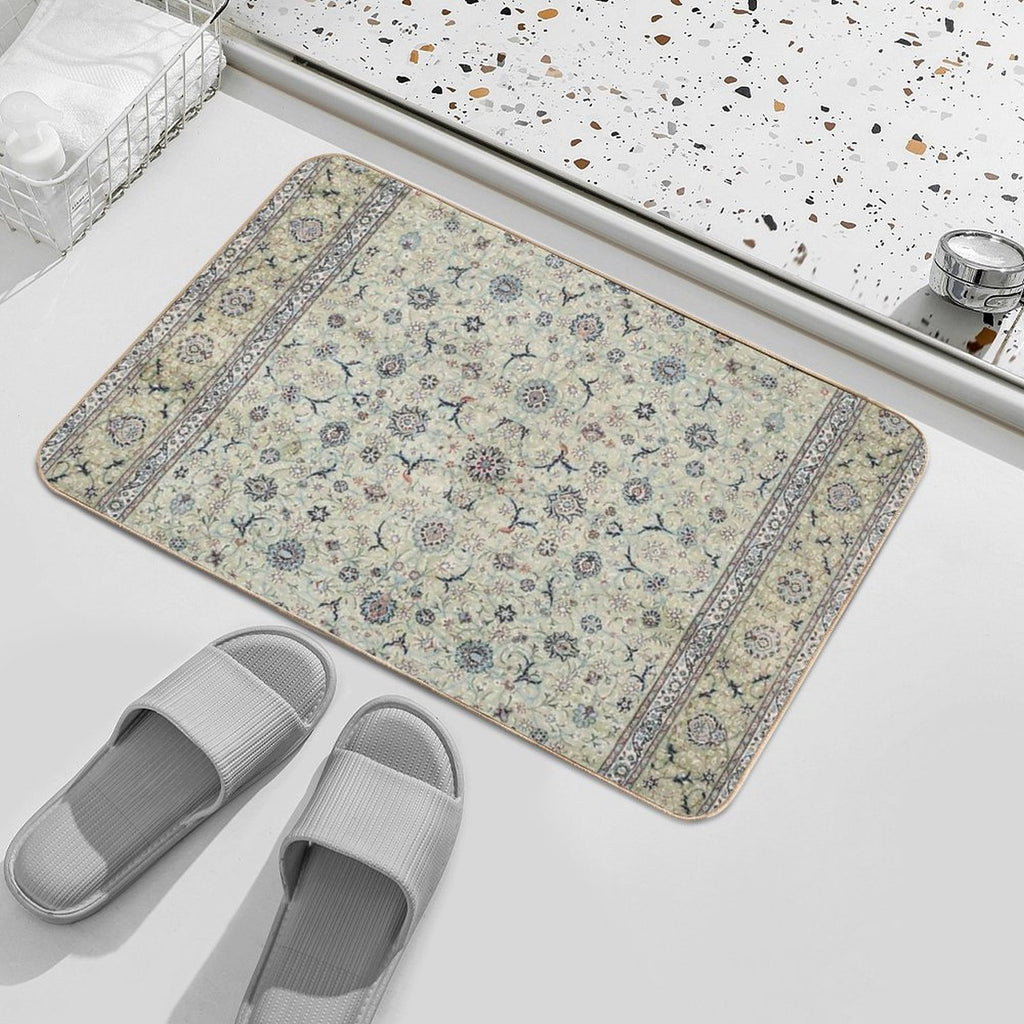 Kashan Isfahan Persian Carpet Print Durable Bath Mat