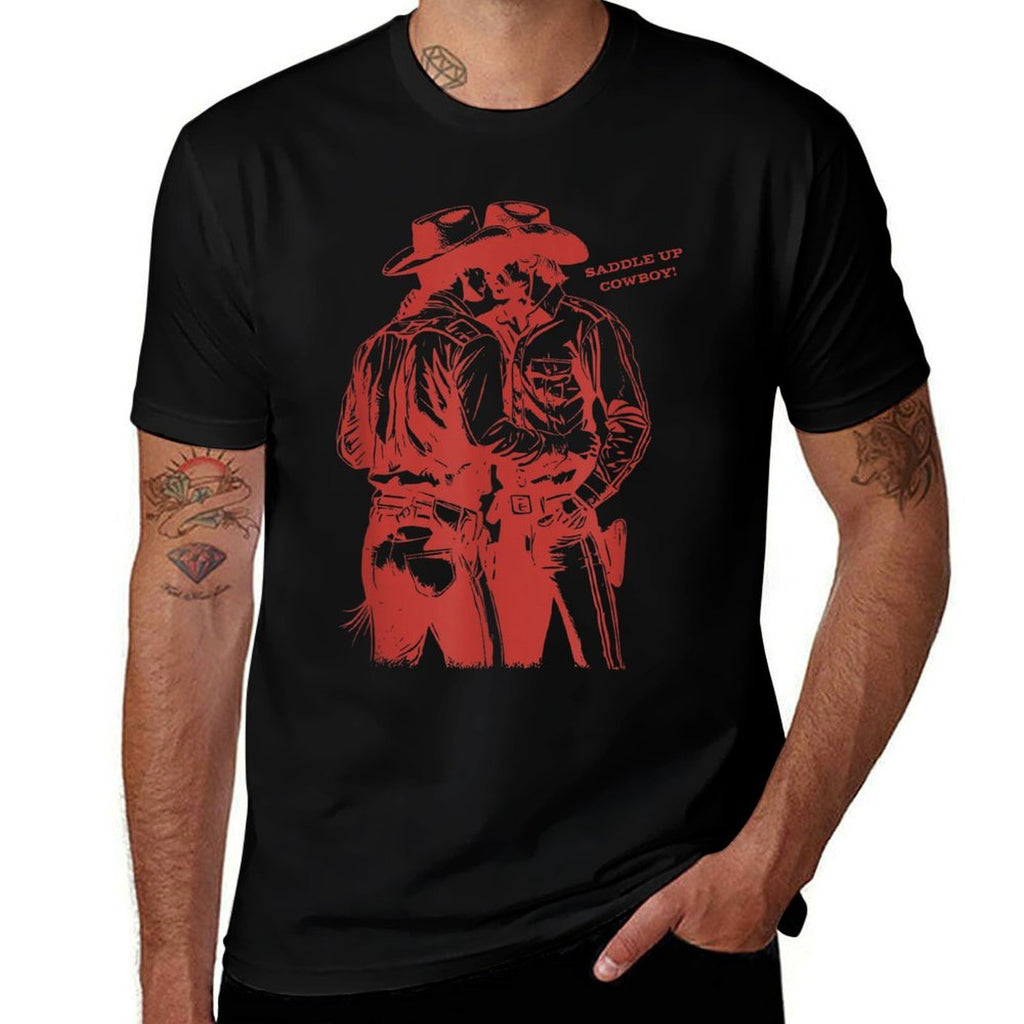 Retro Funny Saddle Up Cowboy Gay Trans Rights LGBT Pride  Moisture-wicking T-Shirt
