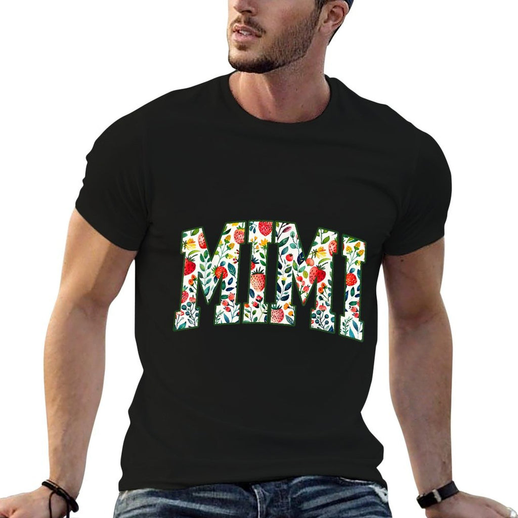 Floral Strawberry Mimi Christmas Grandma To Be Mothers Day  Eco-friendly Material T-Shirt