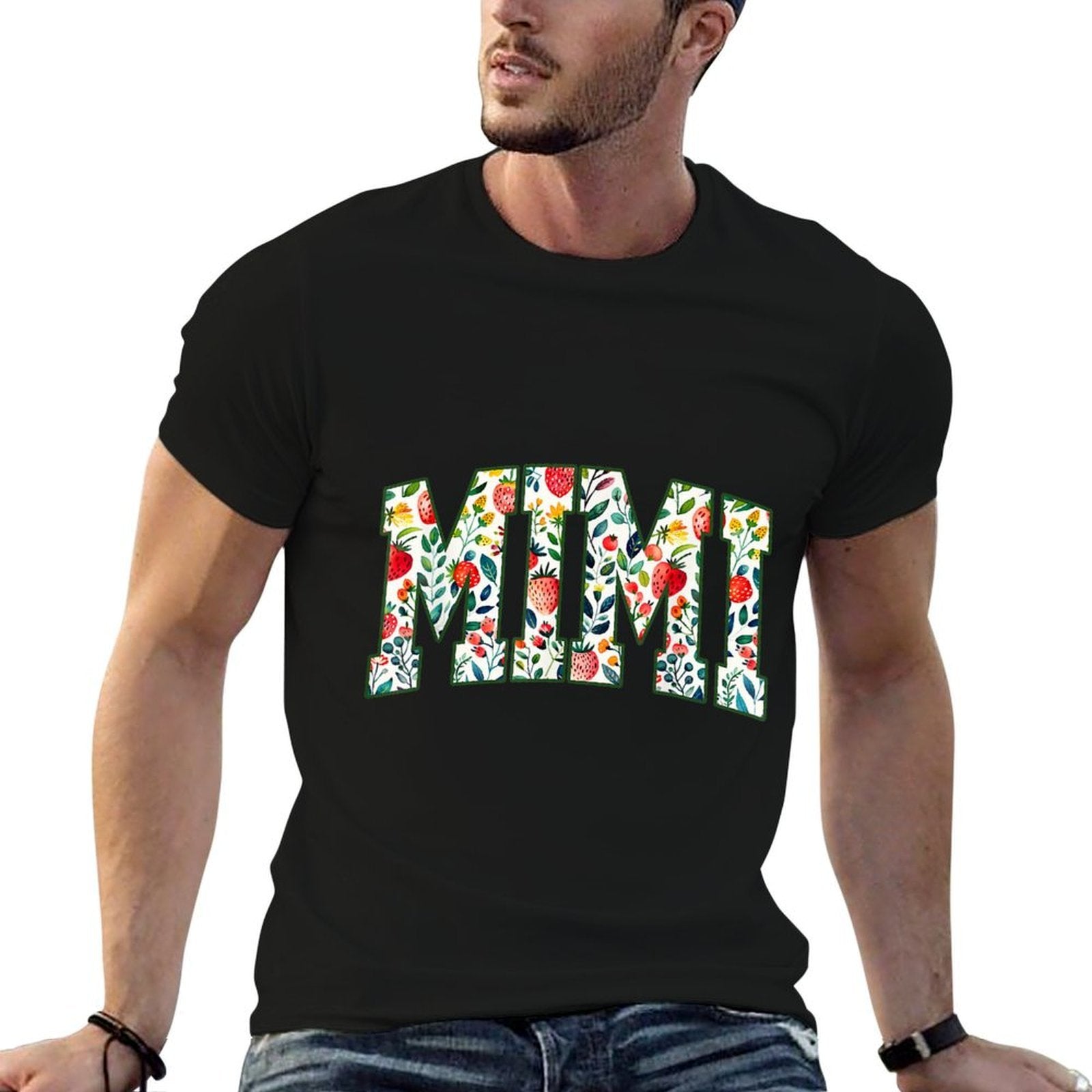 Floral Strawberry Mimi Christmas Grandma To Be Mothers Day  Eco-friendly Material T-Shirt