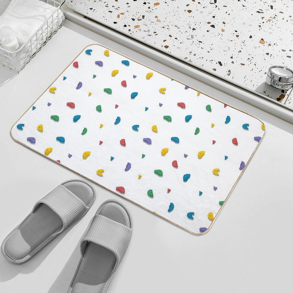 Rock Climbing Boulder Hold Pattern  Repositionable Bath Mat