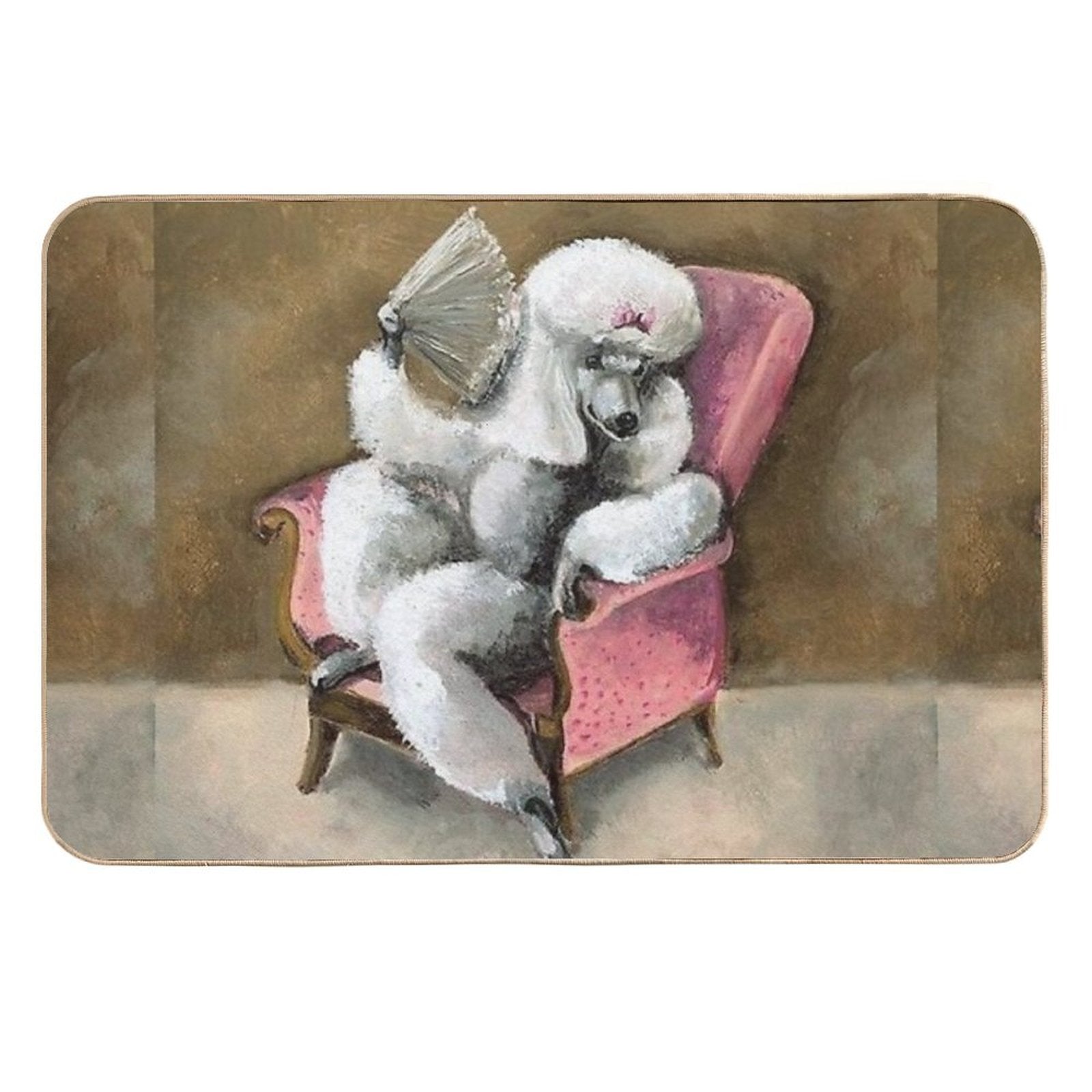Poodle Cute Pet Dog Dogs Pets Puppy Art Caniche  High-Traffic Bath Mat