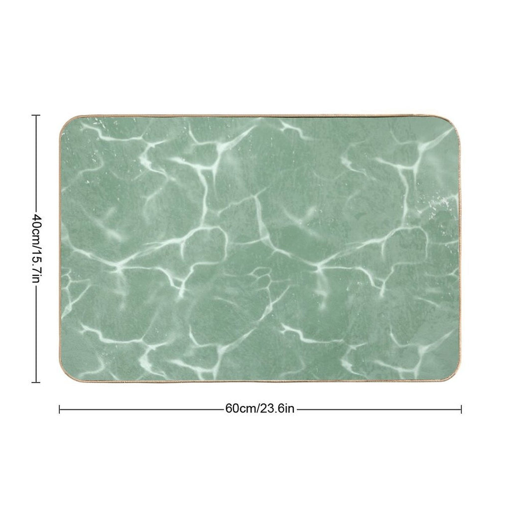 Mint Wave Minimalist Aesthetic Pattern  High-Traffic Bath Mat