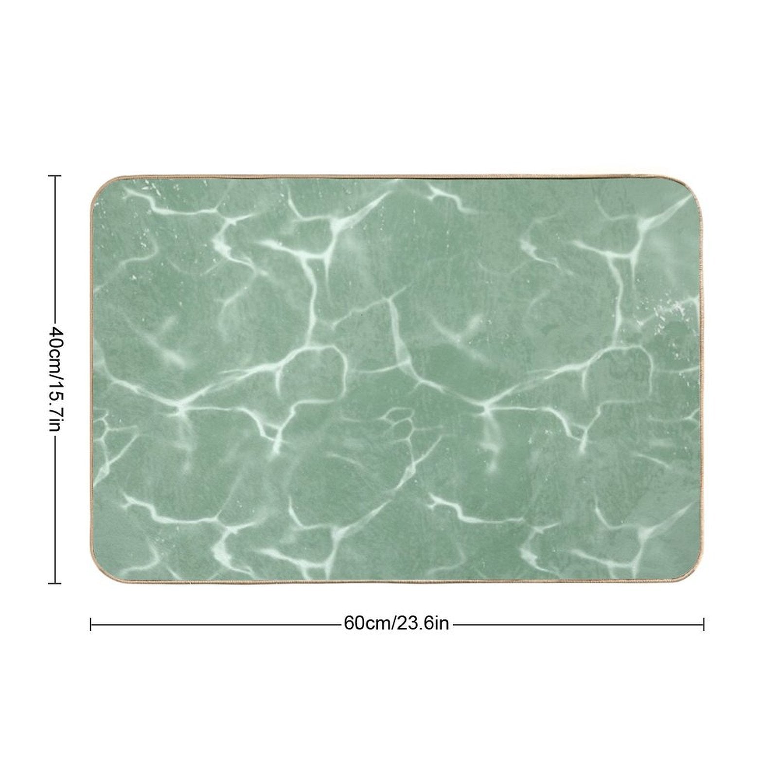 Mint Wave Minimalist Aesthetic Pattern  High-Traffic Bath Mat
