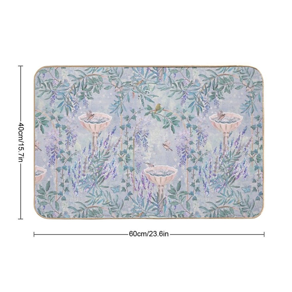 French Countryside Lavender Fresco Pattern  Multi-Purpose Bath Mat