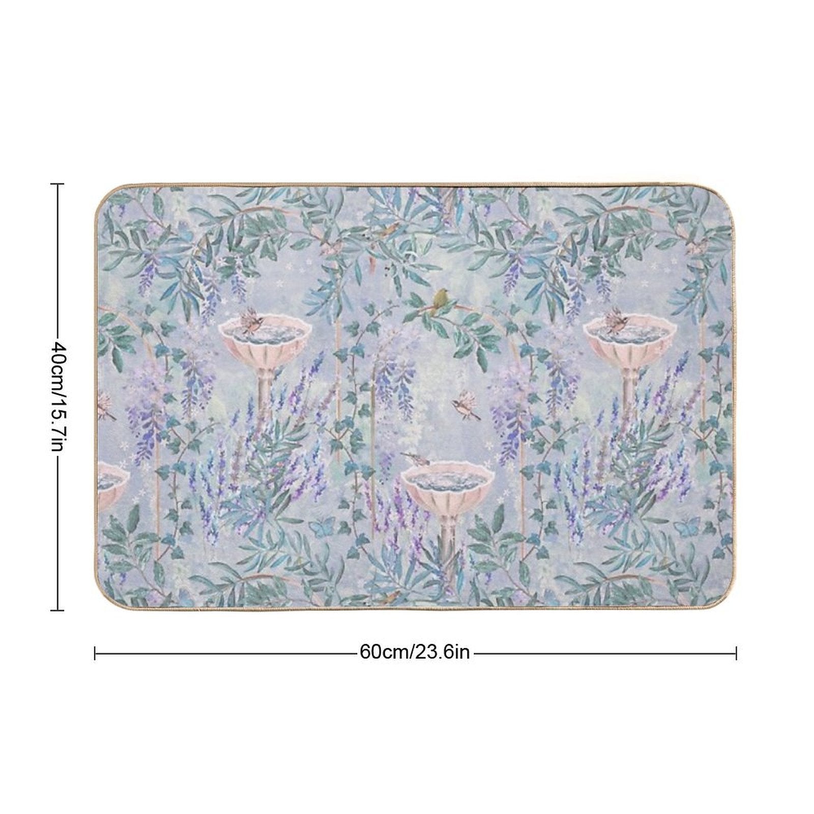 French Countryside Lavender Fresco Pattern  Multi-Purpose Bath Mat
