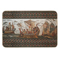 ANTIQUE ROMAN MOSAICS  Odyssey ,Ulysses Sailing with Vessel, Resistant to Sirens.,  Dirt-Trapping Bath Mat