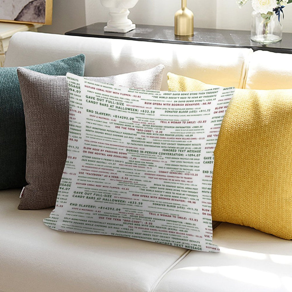 Point System The Good Place Soft Short Plush Fabric Throw Pillow