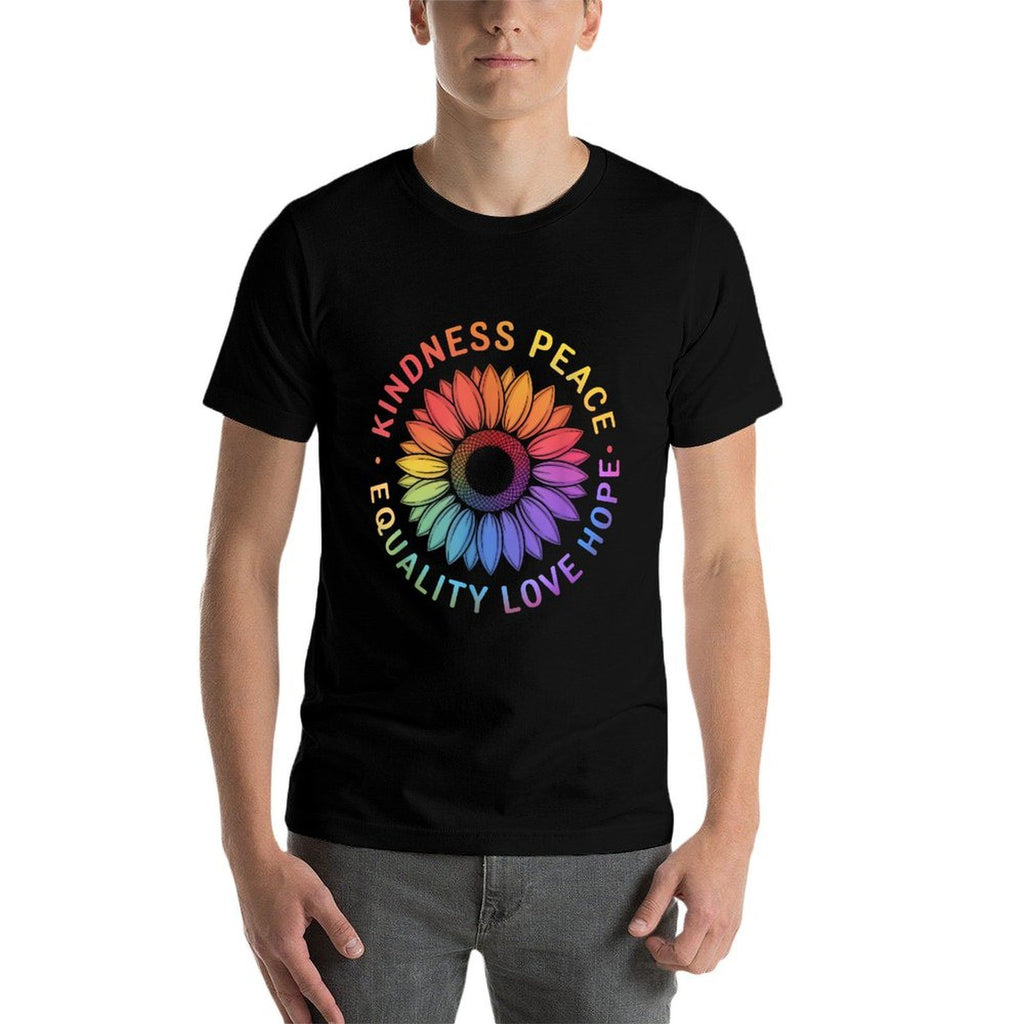 Sunflower Rainbow LGBTQ+ Gay Pride Month LGBT Ally  Easy-care T-Shirt