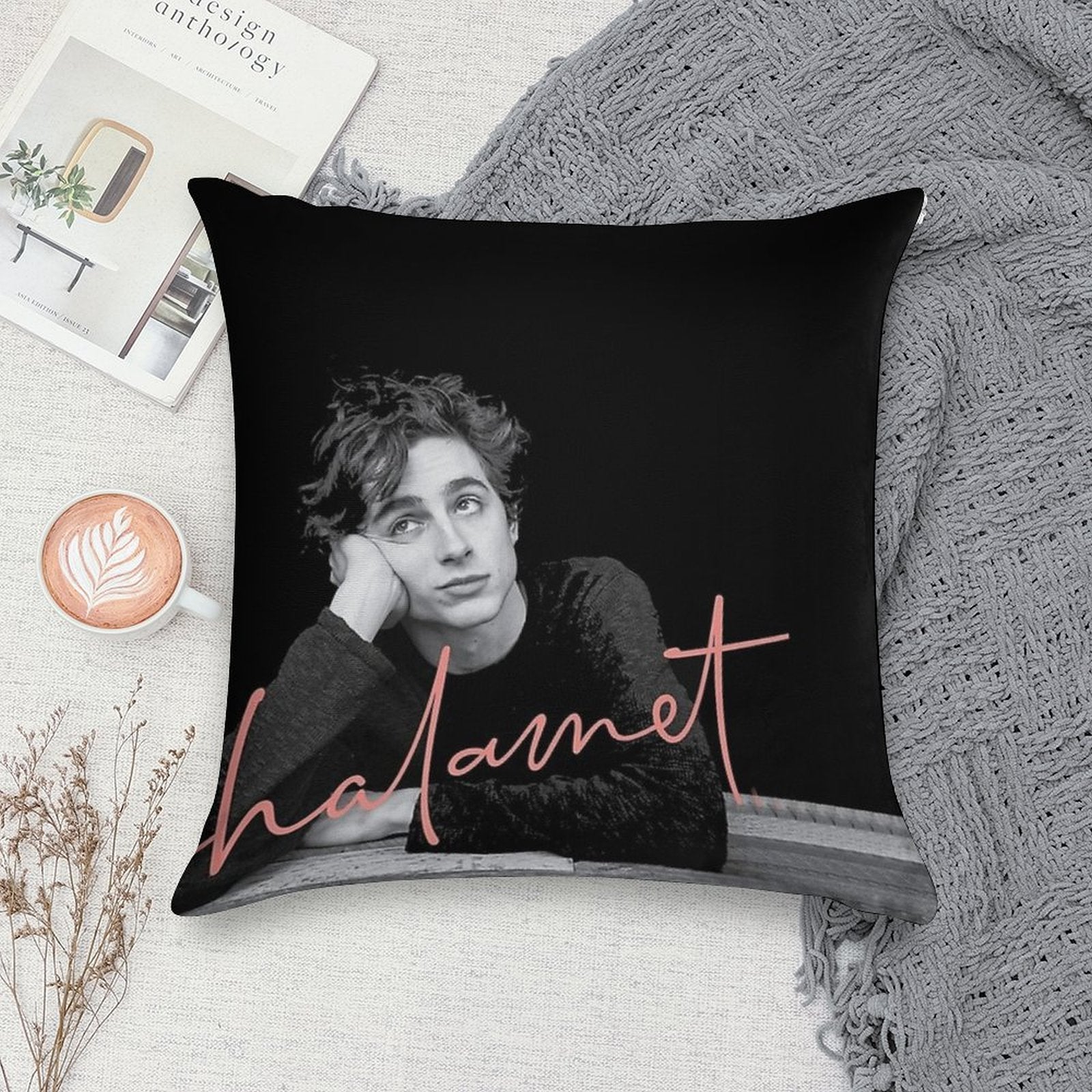 Chalamet Awesome Merch Of Timothee Chalamet Soft Decorative Cover Throw Pillow