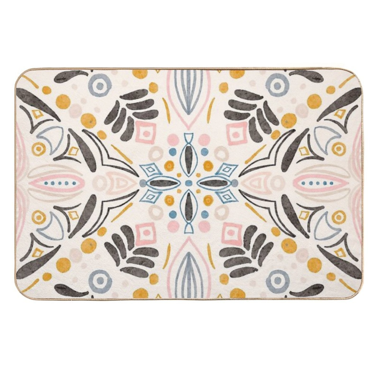 Bohemian Floral Pattern  High-Traffic Bath Mat