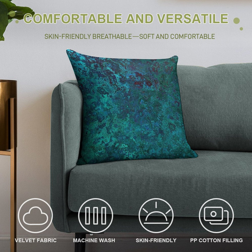 Shimmering Ocean Blue Soft Home Decor Throw Pillow
