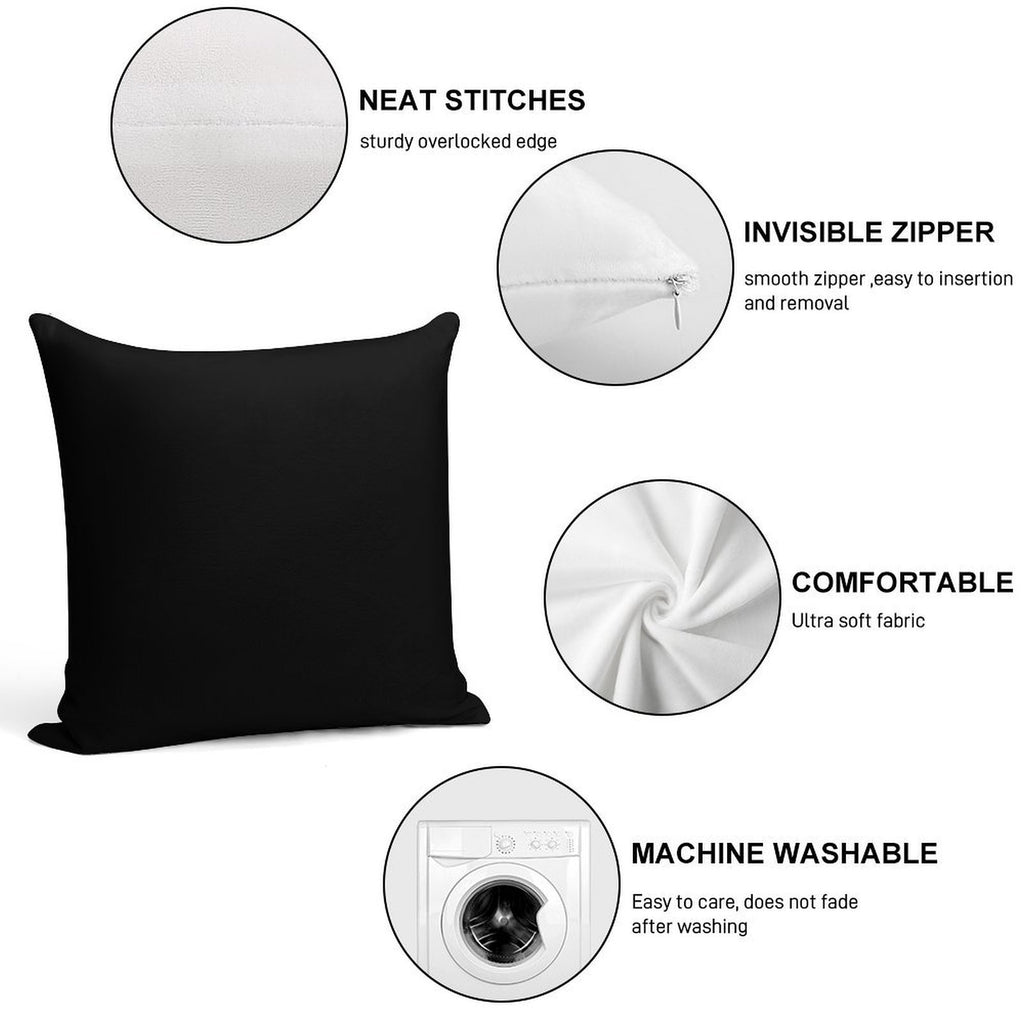 Solid Black Duvet Cover - Noir Bedspread - Plain Skirt, Cushion Socks IPhone Case & Cover , New Style Soft Reinforced Edging Throw Pillow