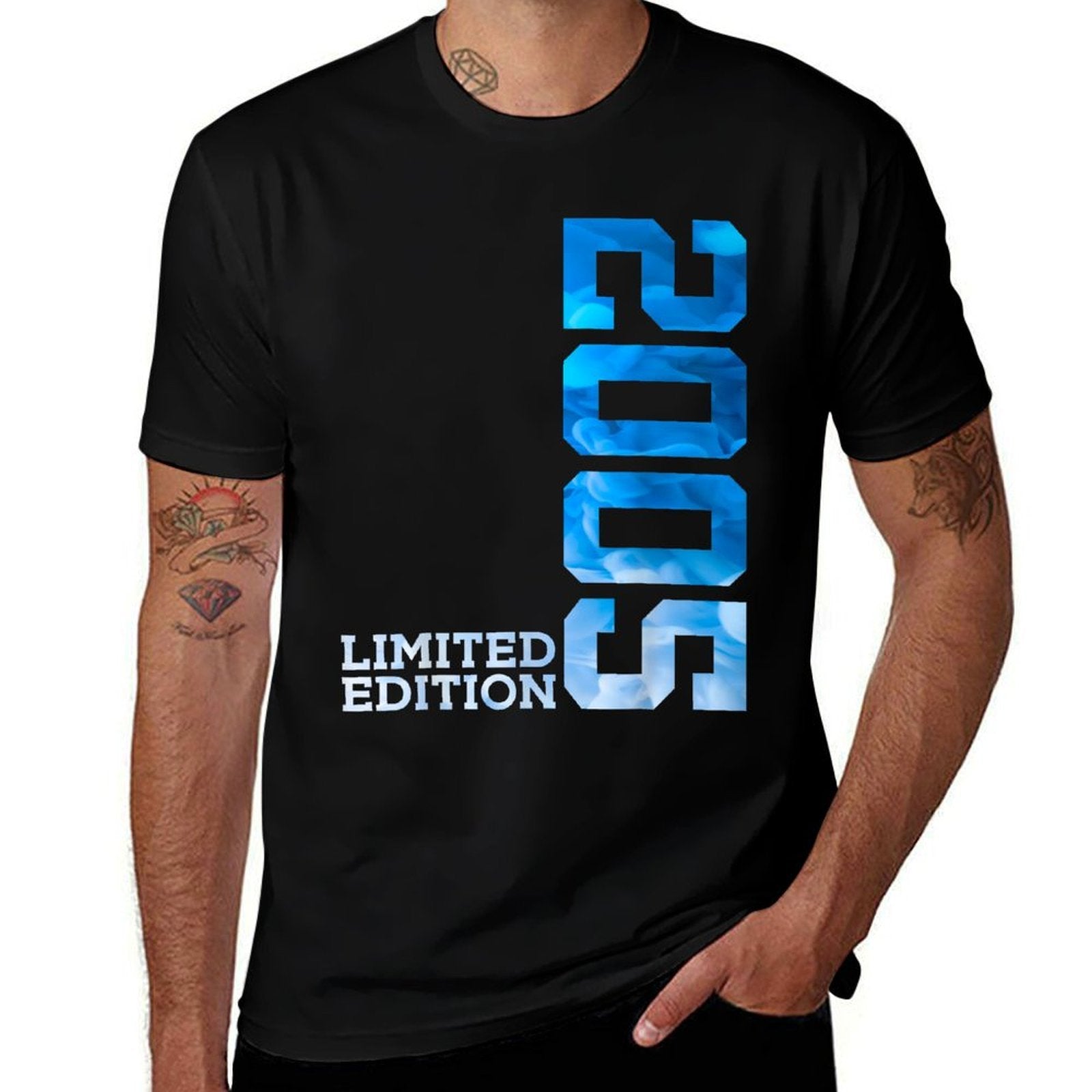 JAHRGANG 2005 OUTFIT 20 YEARS 20TH BIRTHDAY LIMITED EDITION Black Unisex-Adults Casual Modern Letter Print Small  Graphic-printed T-Shirt